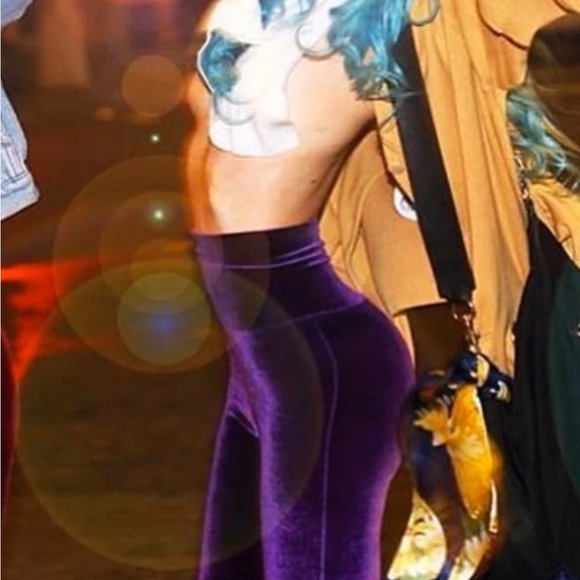 New S Small Home Cooked Karma Velvet Flare Pants High Rise 70’s Purple Woodstock - Picture 4 of 7